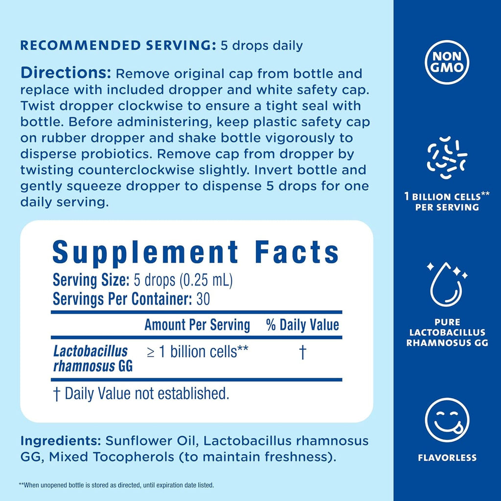 Mommy'S Bliss Baby Probiotic Drops Everyday - Gas, Constipation, Colic Symptom Relief - Newborns & up - Natural, Flavorless, 0.34 Fl Oz