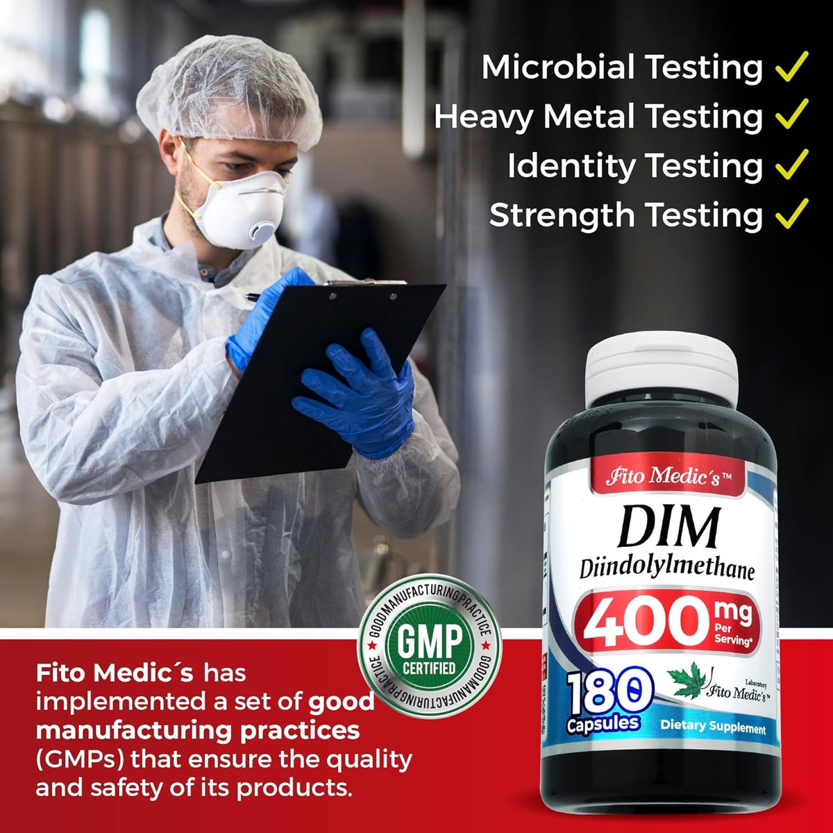 FITO MEDIC'S Lab | Dim Supplement |180 Capsules |400 Mg | Dim | Diindolylmethane | Dim Supplement 400Mg | Ultra High Absorption.