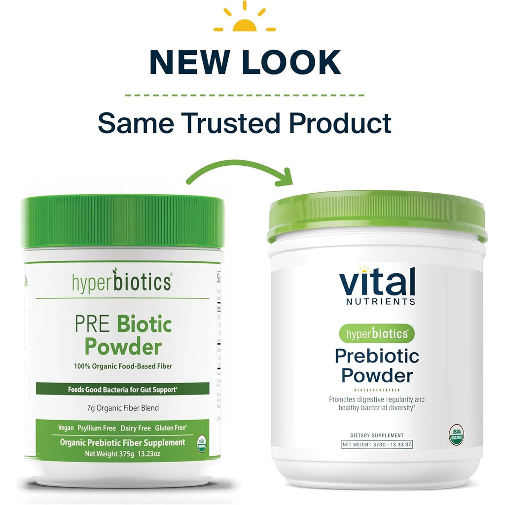 Hyperbiotics Vital Nutrients Organic Prebiotic Fiber Powder | Supports Gut Health and Digestive Regularity | Soluble Fiber Supplement for Women and Men | Vegan Organic Fiber Powder | 54 Servings