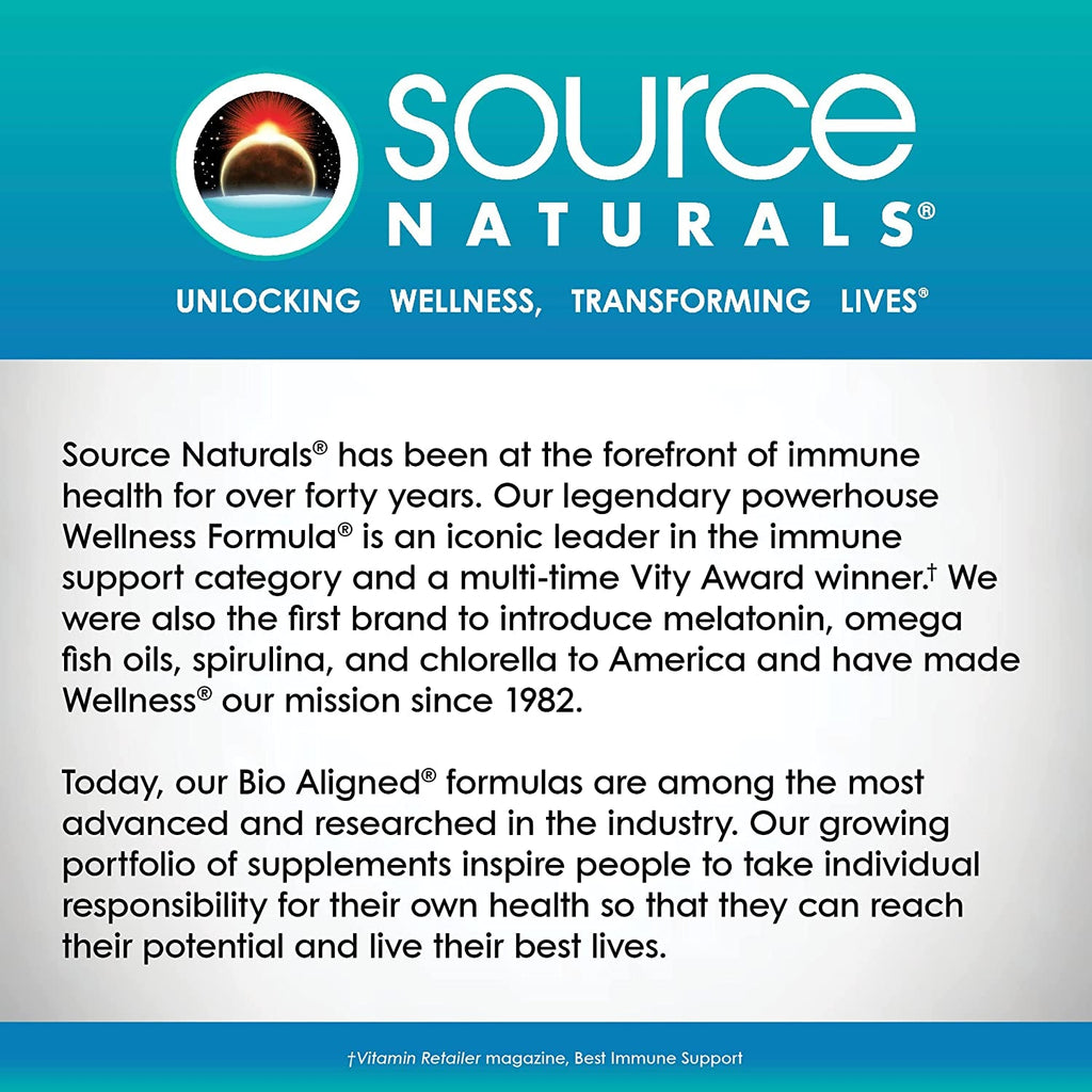 Source Naturals Wellness Formula Bio-Aligned Vitamins & Herbal Defense Advanced Immune Support* - Dietary Supplement & Immunity Booster - 240 Capsules