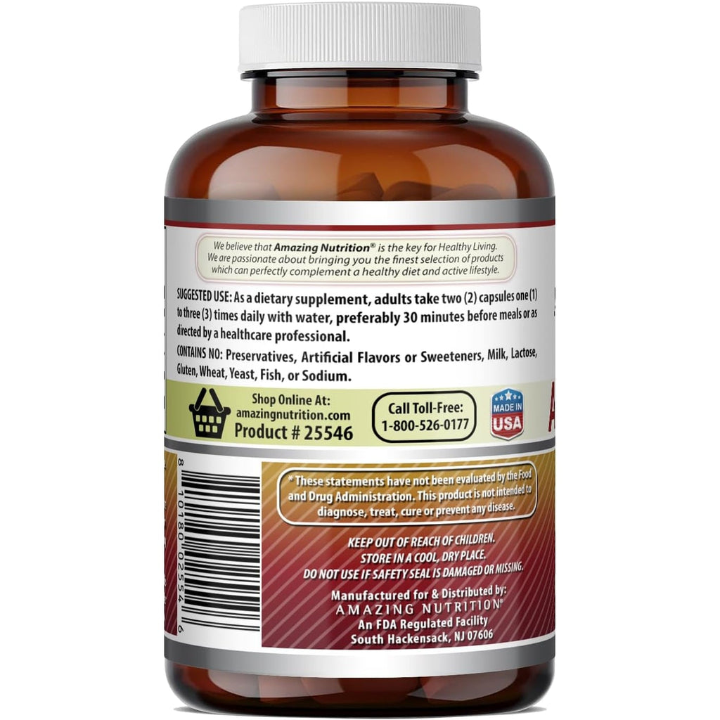 Amazing Formulas Apple Pectin 1400 Mg Supplement | Capsules | Non-Gmo | Gluten-Free | Made in USA (1 Pack | 120 Count)