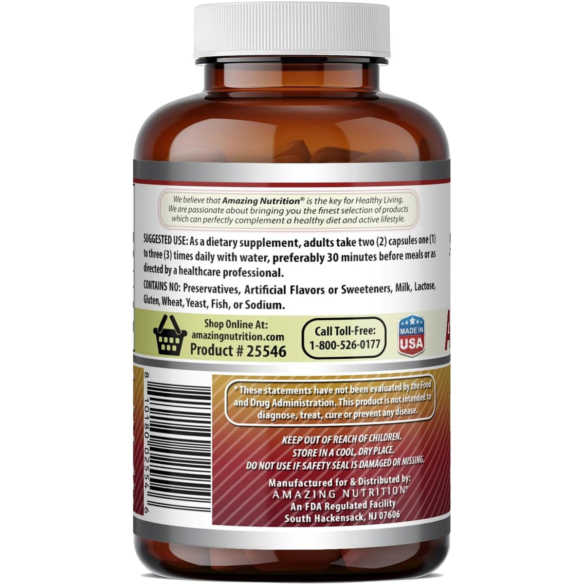 Amazing Formulas Apple Pectin 1400 Mg Supplement | Capsules | Non-Gmo | Gluten-Free | Made in USA (1 Pack | 120 Count)