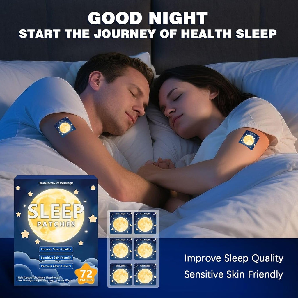72 Sleep Patches for Adults Extra Strength, All-Natural Deep Sleep Support with Valerian, Melatonin & Magnesium, Gentle Night Comfort Sleeping Patches for Women & Men, Wake up Refreshed