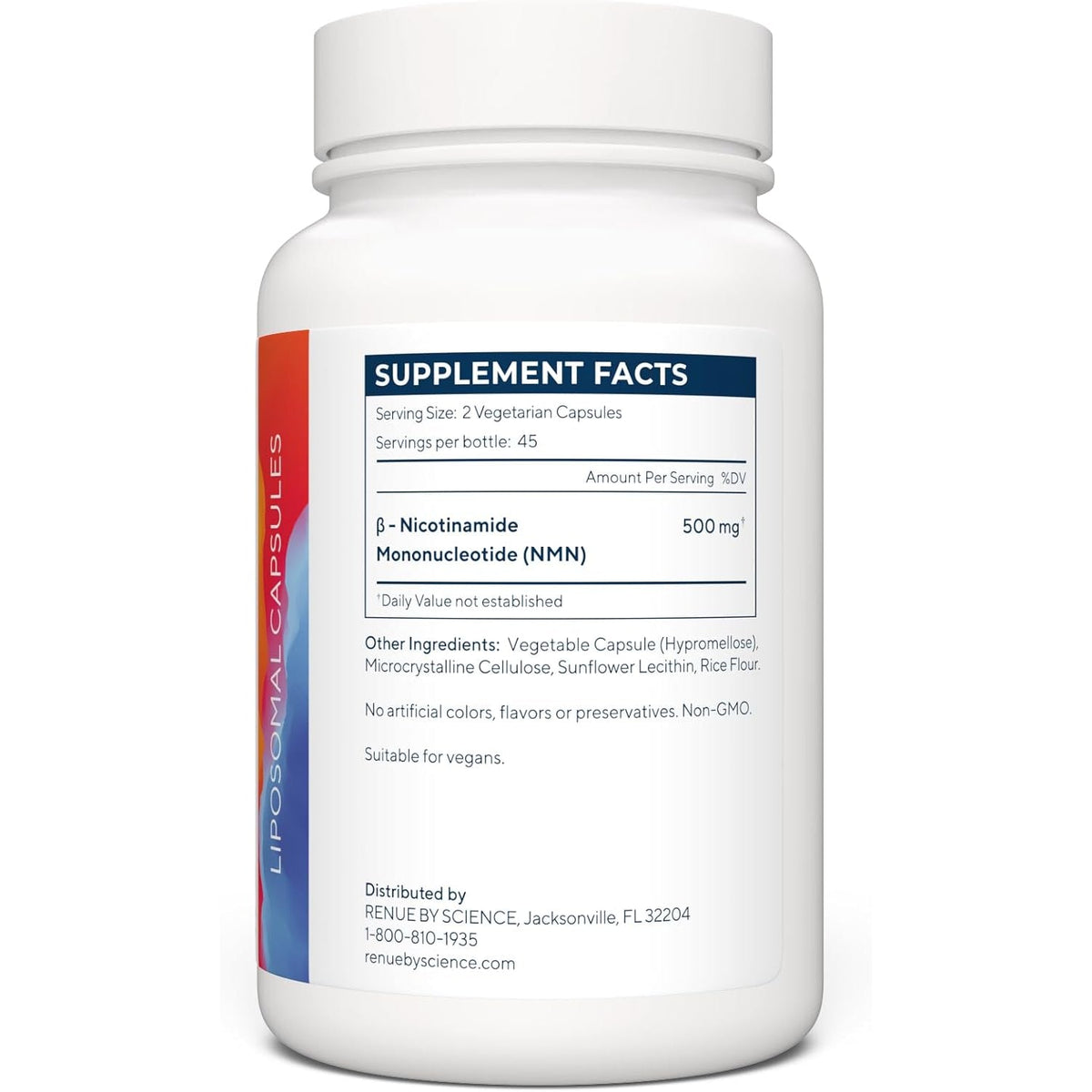 Renue by Science NMN Supplement | 90 Liposomal NMN Capsules - 500Mg NMN Nicotinamide Mononucleotide per Serving | Bioavailable Formula for Increased Absorption | Manufactured in the USA