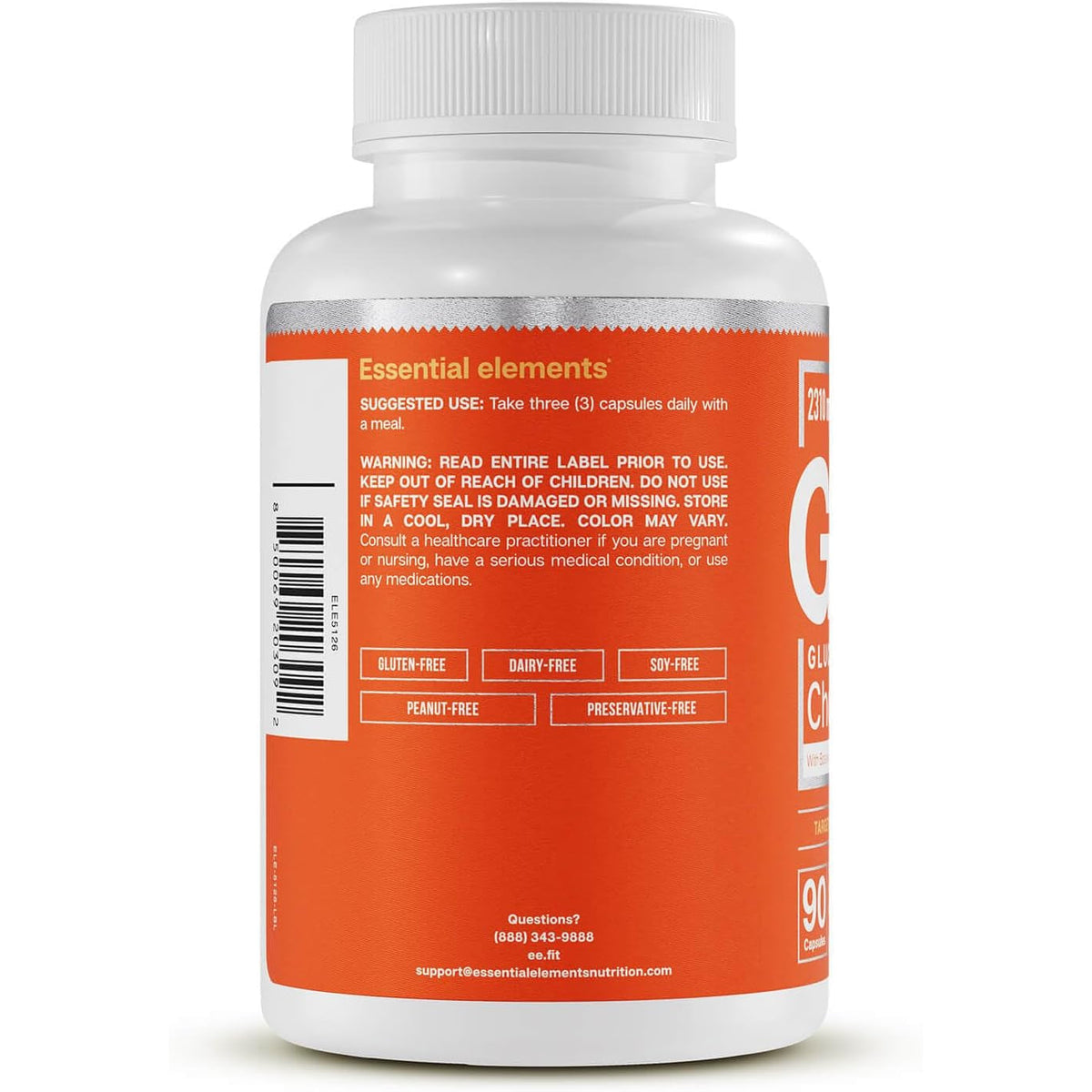 Essential Elements Glucosamine Chondroitin MSM Boswellia Serrata Hyaluronic Acid Supplement Joint Support Antioxidant Supplement for Flexibility - 90 Capsules