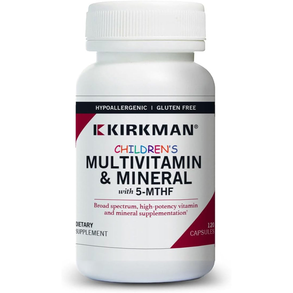 Kirkman - Children'S Multivitamin & Mineral - 120 Capsules - with 5-MTHF - Potent Broad Spectrum Vitamin/Mineral Supplement - Hypoallergenic