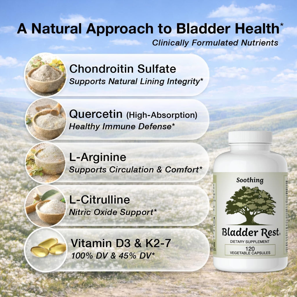 Bladder Health & Pelvic Discomfort* - Natural Lining Support* -120 Capsules - Made in the USA