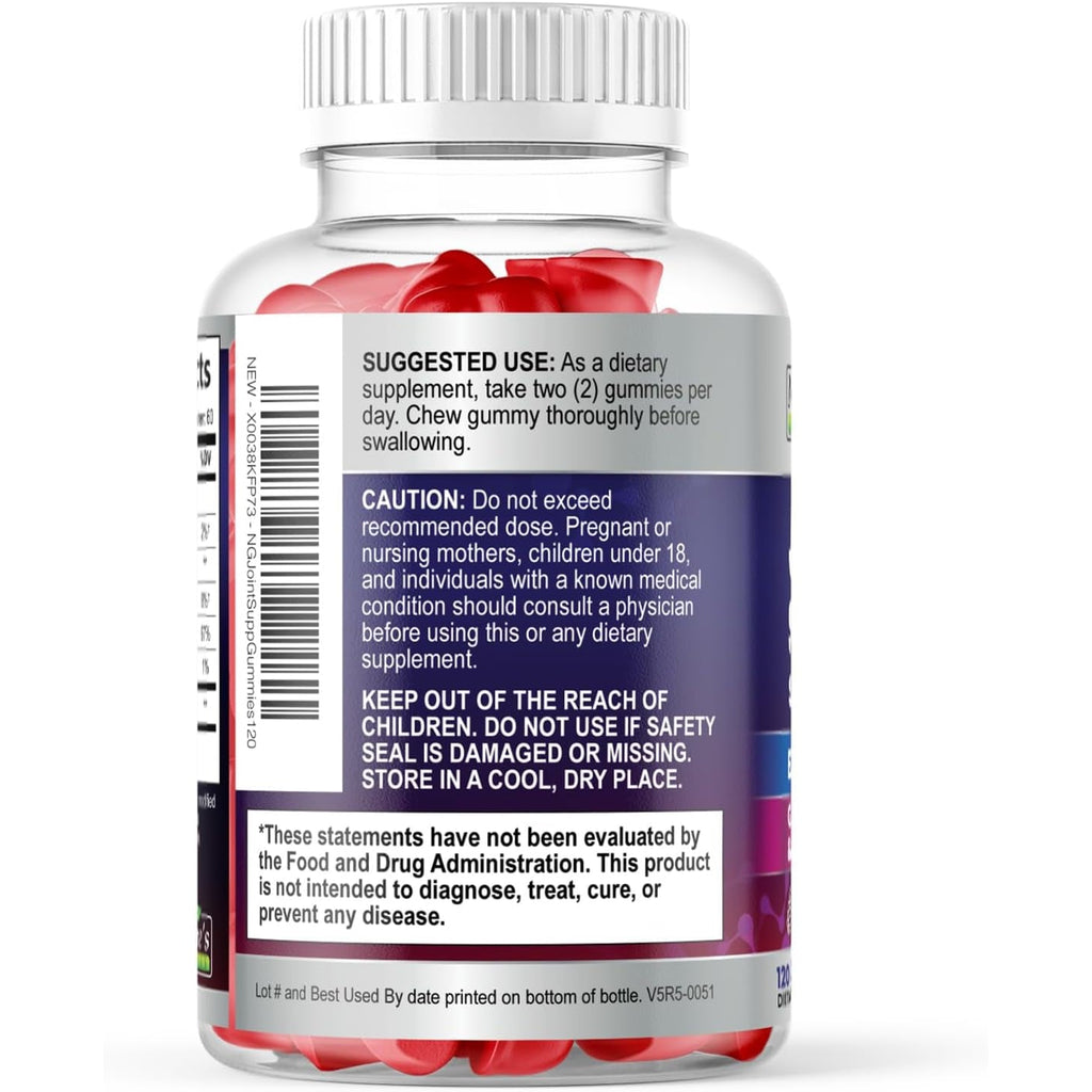 Joint Support Supplement - Extra Strength Glucosamine Gummy Supports Joints Health & Flexibility for Back, Knees, Hands - Natural Vitamin E Immune Support - Best Gummies for Women & Men - 120 Gummies
