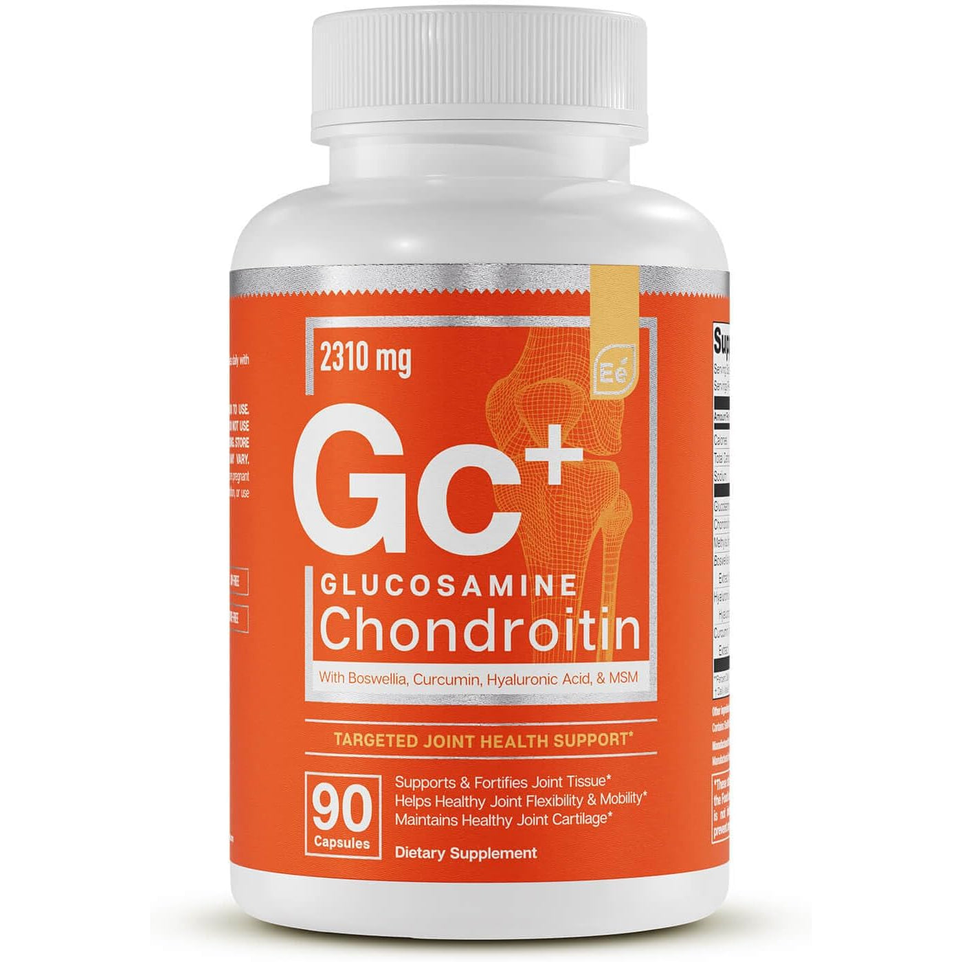 Essential Elements Glucosamine Chondroitin MSM Boswellia Serrata Hyaluronic Acid Supplement Joint Support Antioxidant Supplement for Flexibility - 90 Capsules