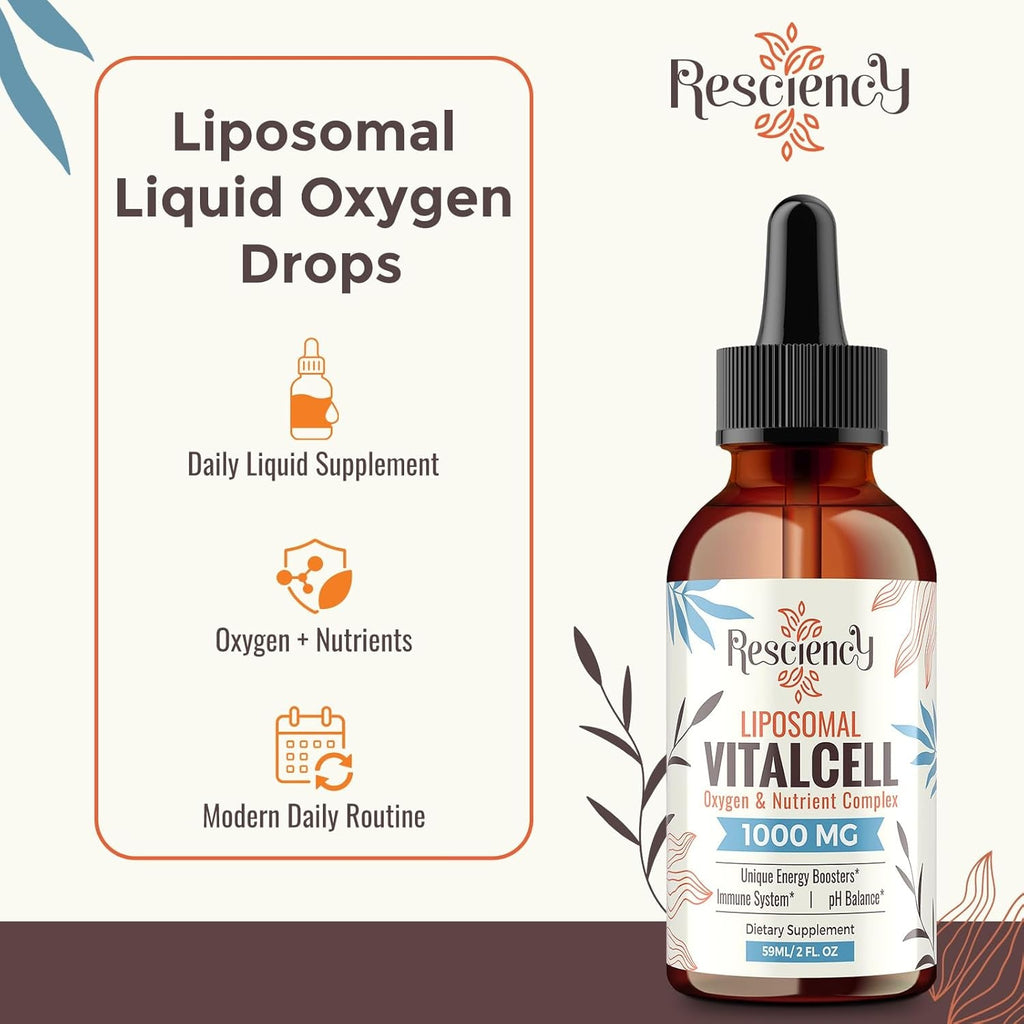 13-In-1 Liquid Oxygen Boost & Nutrient Supplement, Liposomal Optimized-Delivery Blend with Trace Minerals, Amino Acids, Coq10, B Vitamins & Fulvic Acid, Daily Wellness Liquid Oxygen Drops, 2 Fl Oz