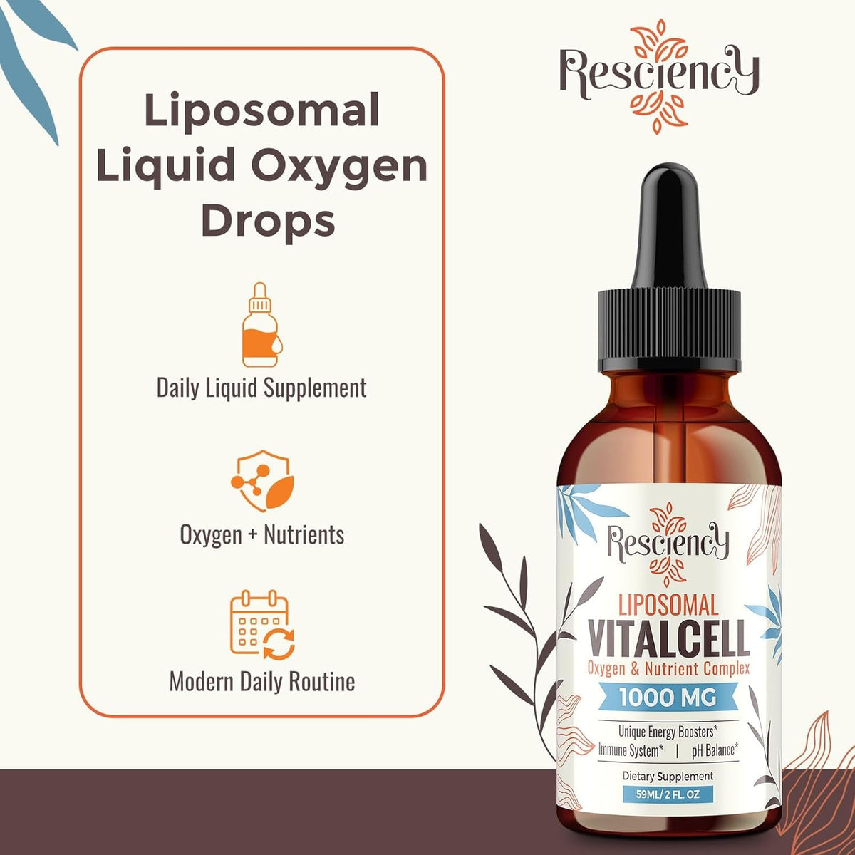 13-In-1 Liquid Oxygen Boost & Nutrient Supplement, Liposomal Optimized-Delivery Blend with Trace Minerals, Amino Acids, Coq10, B Vitamins & Fulvic Acid, Daily Wellness Liquid Oxygen Drops, 2 Fl Oz