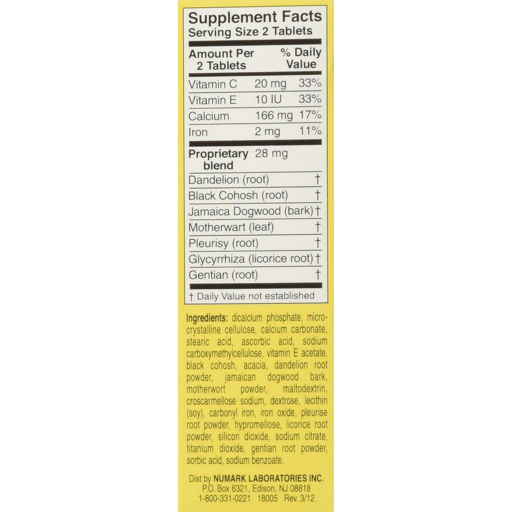 Lydia Pinkham Herbal Supplement Tablets for Menstruation and Menopause Support, 72 Count