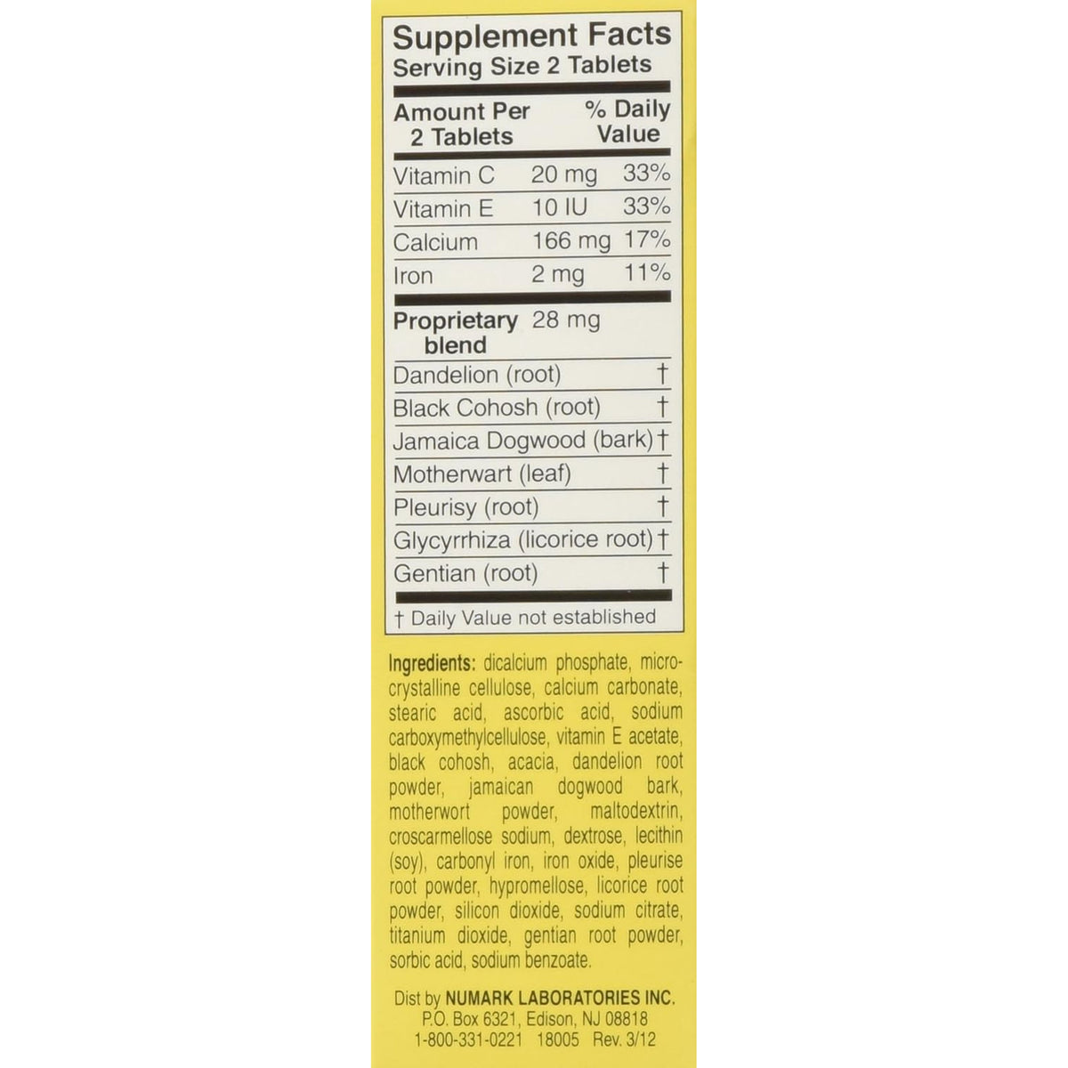Lydia Pinkham Herbal Supplement Tablets for Menstruation and Menopause Support, 72 Count