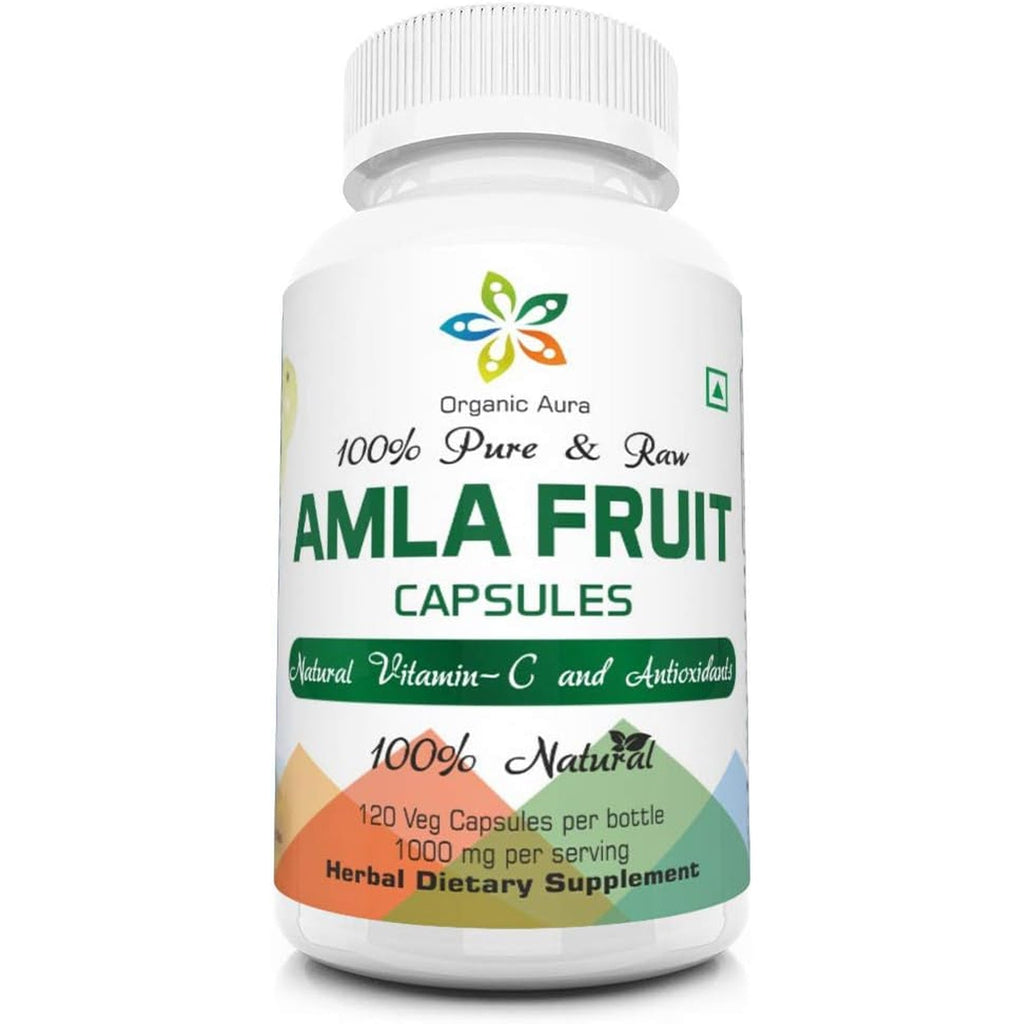 AMLA Capsules. 1000Mg per Serving, 120 Veg Capsules. Raw Green Whole Superfood. All Natural, Fresh and Original. No GMO and Gluten Free.