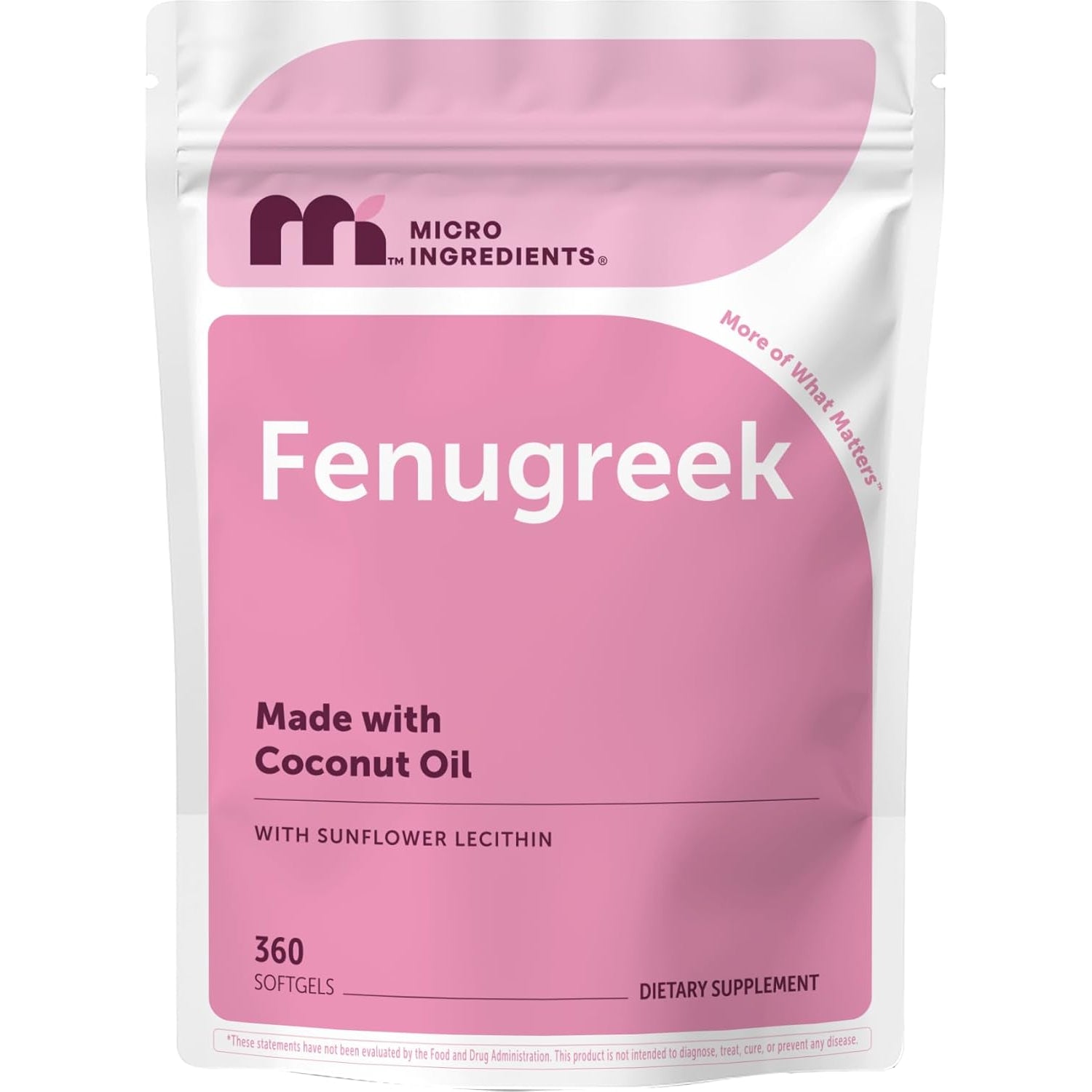 Micro Ingredients Fenugreek with Sunflower Lecithin, 360 Softgels, 6 Month Supply | Fenugreek Seed Extract for Breastfeeding & Lactation Support* | Made with Coconut Oil | Non-Gmo