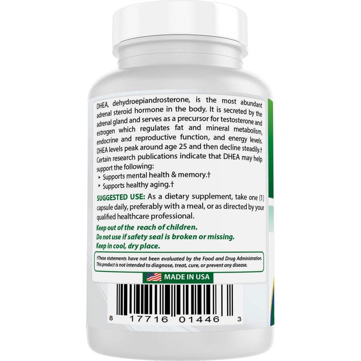Best Naturals DHEA 100Mg Supplement 60 Capsules - Supports Balanced Hormone Levels for Men & Women - Promotes Healthy Aging - USA Manufactured