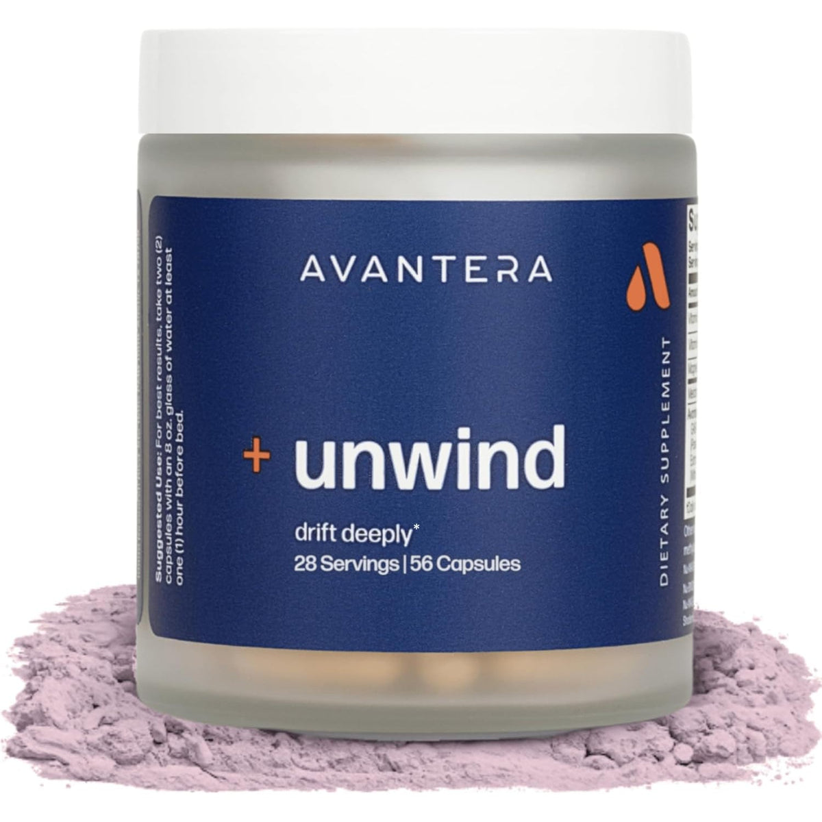 Avantera Unwind - Stress and Sleep Supplement for Adults - Support Healthy Stress Levels & Improve Sleep Efficiency - Magnesium, Melatonin, Ashwagandha, & More - 56 Vegan Capsules