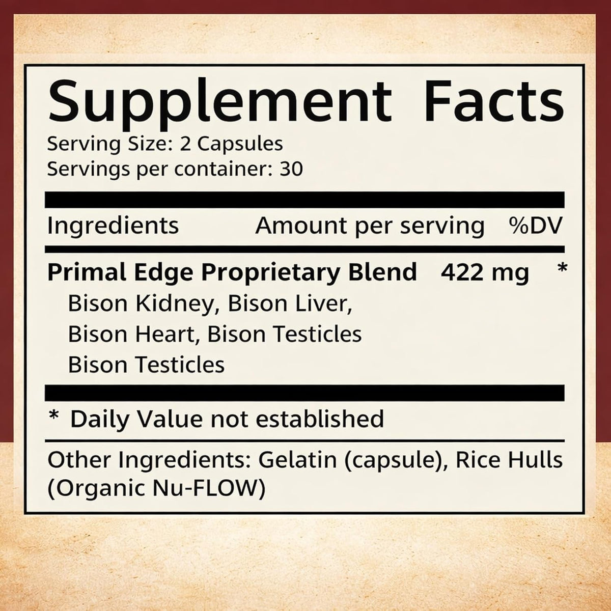 Primal Edge Bison, Primal American Bison Extract Capsules – 60 Capsules