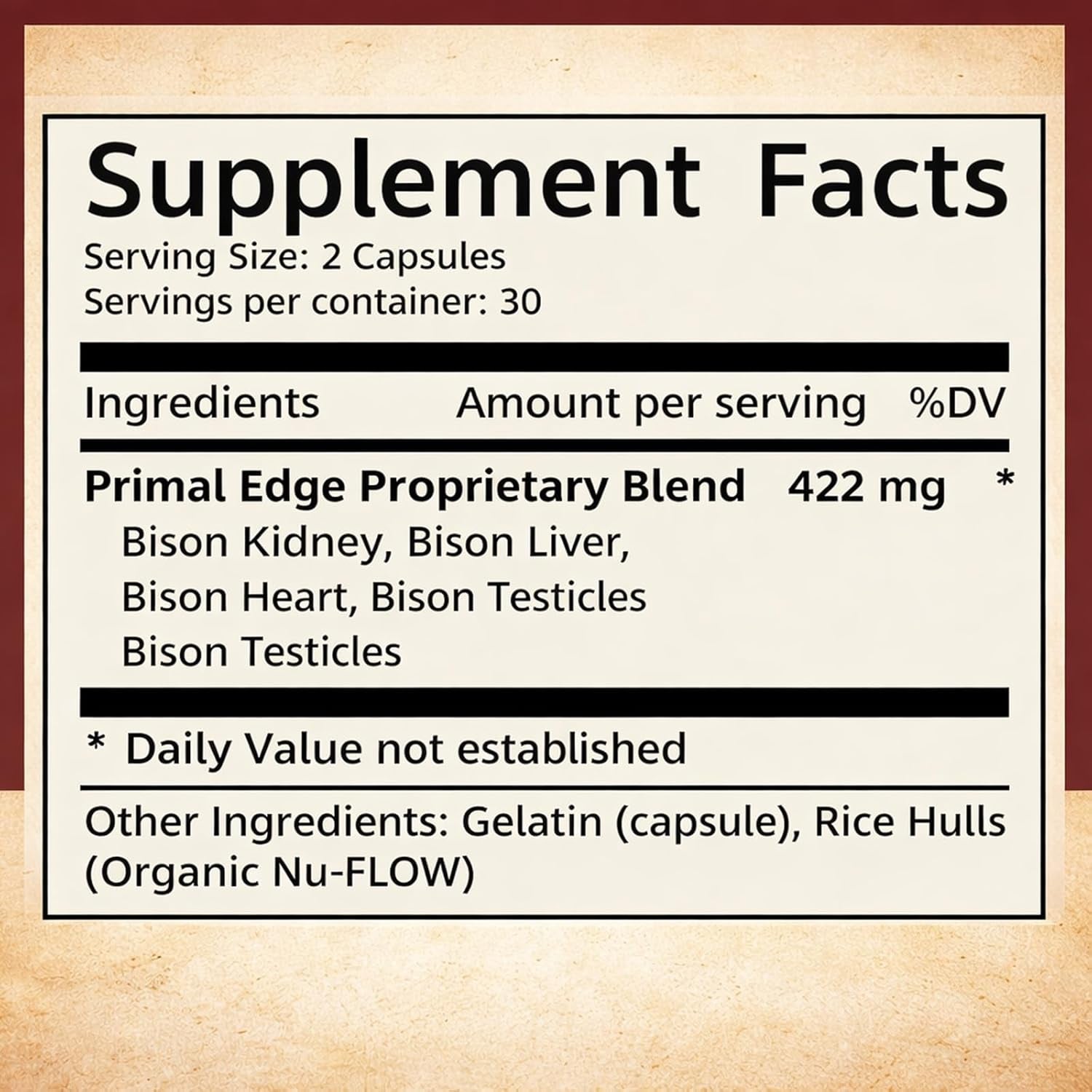 Primal Edge Bison, Primal American Bison Extract Capsules – 60 Capsules