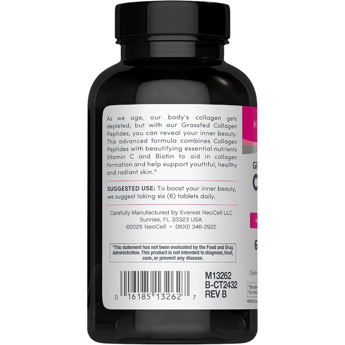 Neocell Collagen Peptides Pills | 270 Caplets | with Vitamin C and Biotin | Grass Fed Bovine | Hair, Skin, & Nails | for Women and Men