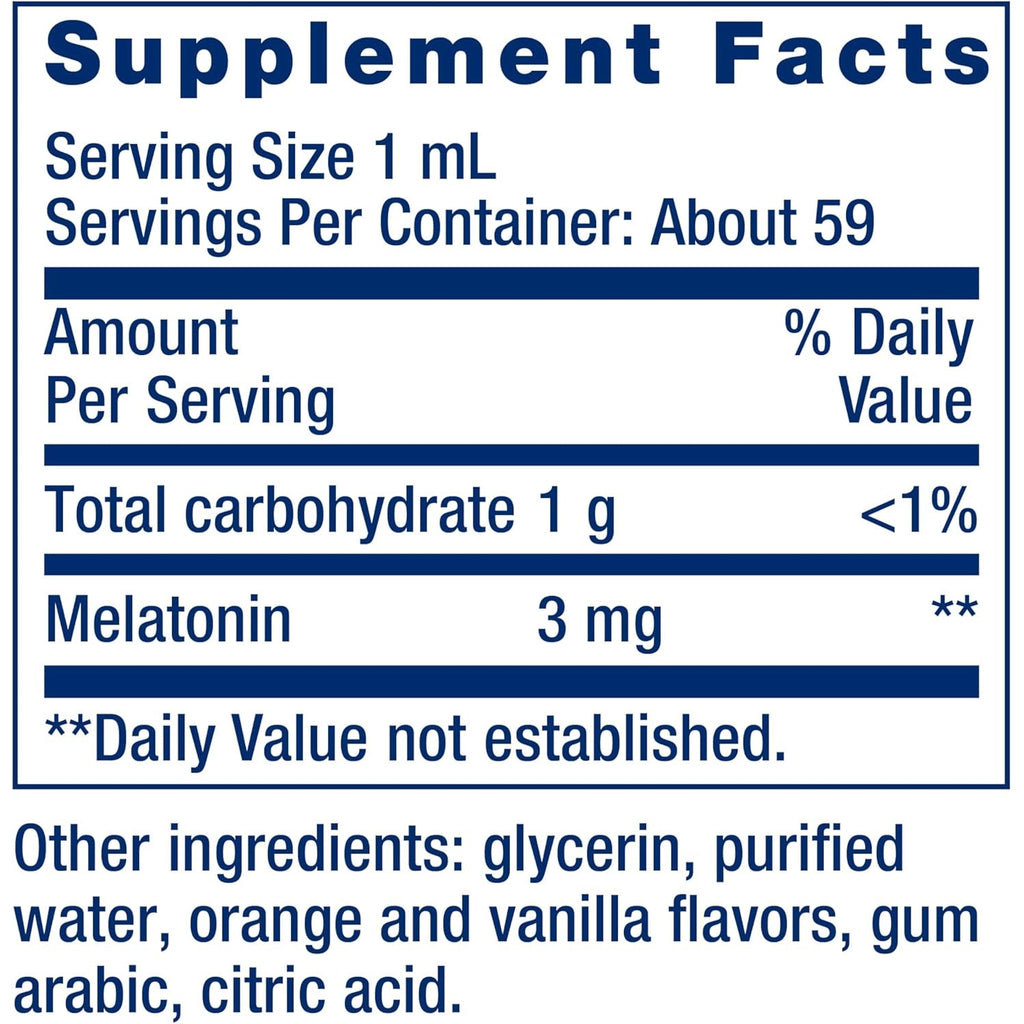 Life Extension Fast-Acting Liquid Melatonin (Citrus-Vanilla Flavor), 3 Mg, Optimal Sleep Support, Healthy Circadian Rhythms, Cellular Defense, Gluten-Free, Non-Gmo, 2 Fl Oz