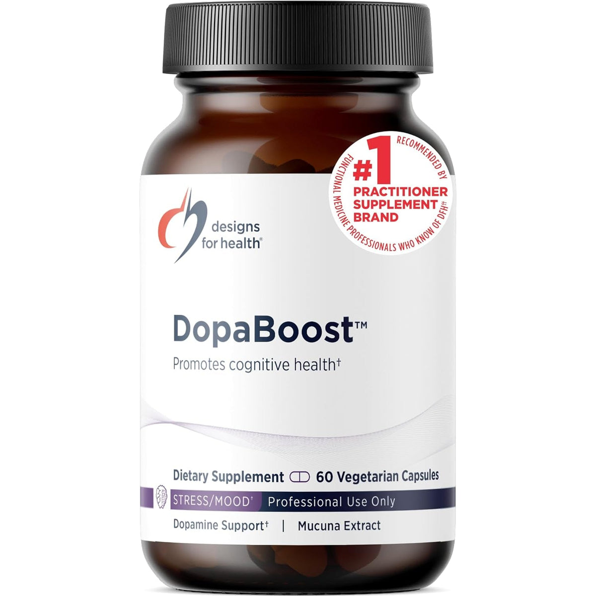 Designs for Health Dopaboost - Cognitive + Mood Support - Acetyl-L-Tyrosine, Mucuna Extract, Vitamin B6 - Vegan (60 Capsules)