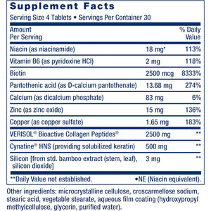 Life Extension Hair, Skin, & Nails- Collagen Plus, 120 Count