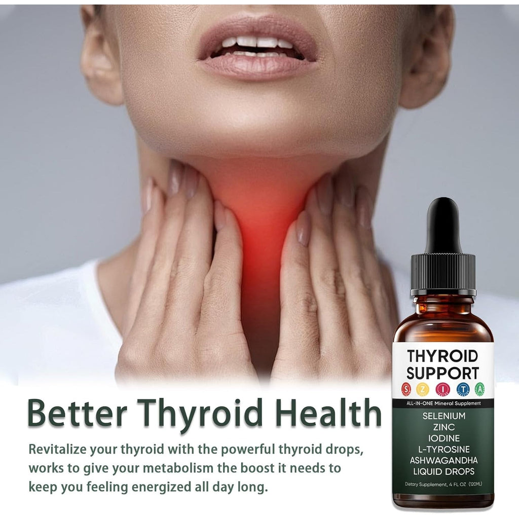 Kindled Thyroid Support Liquid Drops, Actora Thyroid Support Drops with Selenium Zinc Iodine L-Tyrosine Ashwagandha for Hormone Balance - Mood & Energy Supplement - 4 Fl. Oz. (120Ml) (1)