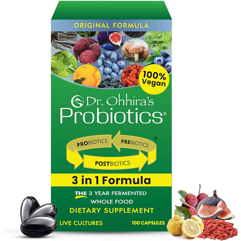 Dr Ohhira'S 3-In-1 Probiotics, Prebiotics and Postbiotics to Support Digestive Health for Men & Women | Support Complete Gut Health with Pre, Pro and Post Biotics Supplement | 100 Vegan Capsules
