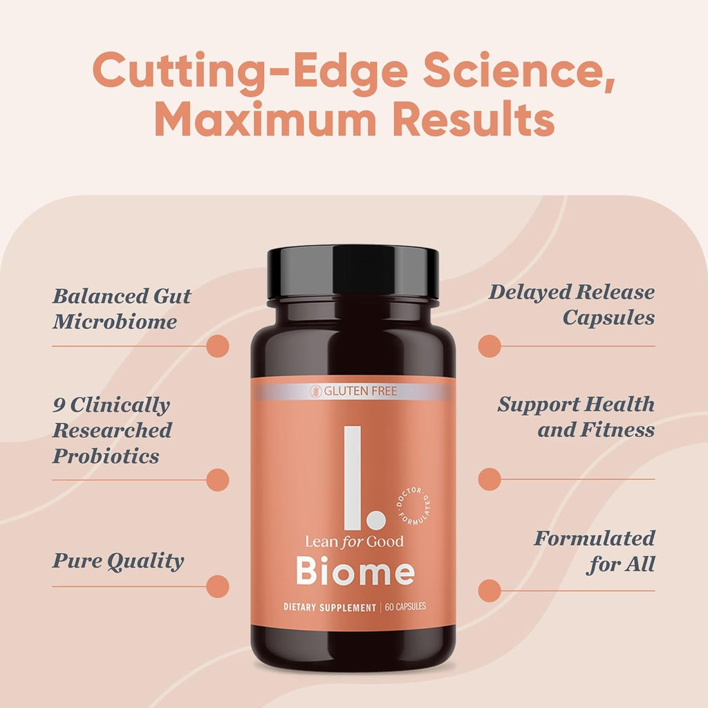 Biome, 9-Strain Probiotic Formula, Supports a Balanced Gut Microbiome, Powerful Gut Probiotics with Greenselect Phytosome - 60 Capsules