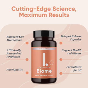 Biome, 9-Strain Probiotic Formula, Supports a Balanced Gut Microbiome, Powerful Gut Probiotics with Greenselect Phytosome - 60 Capsules