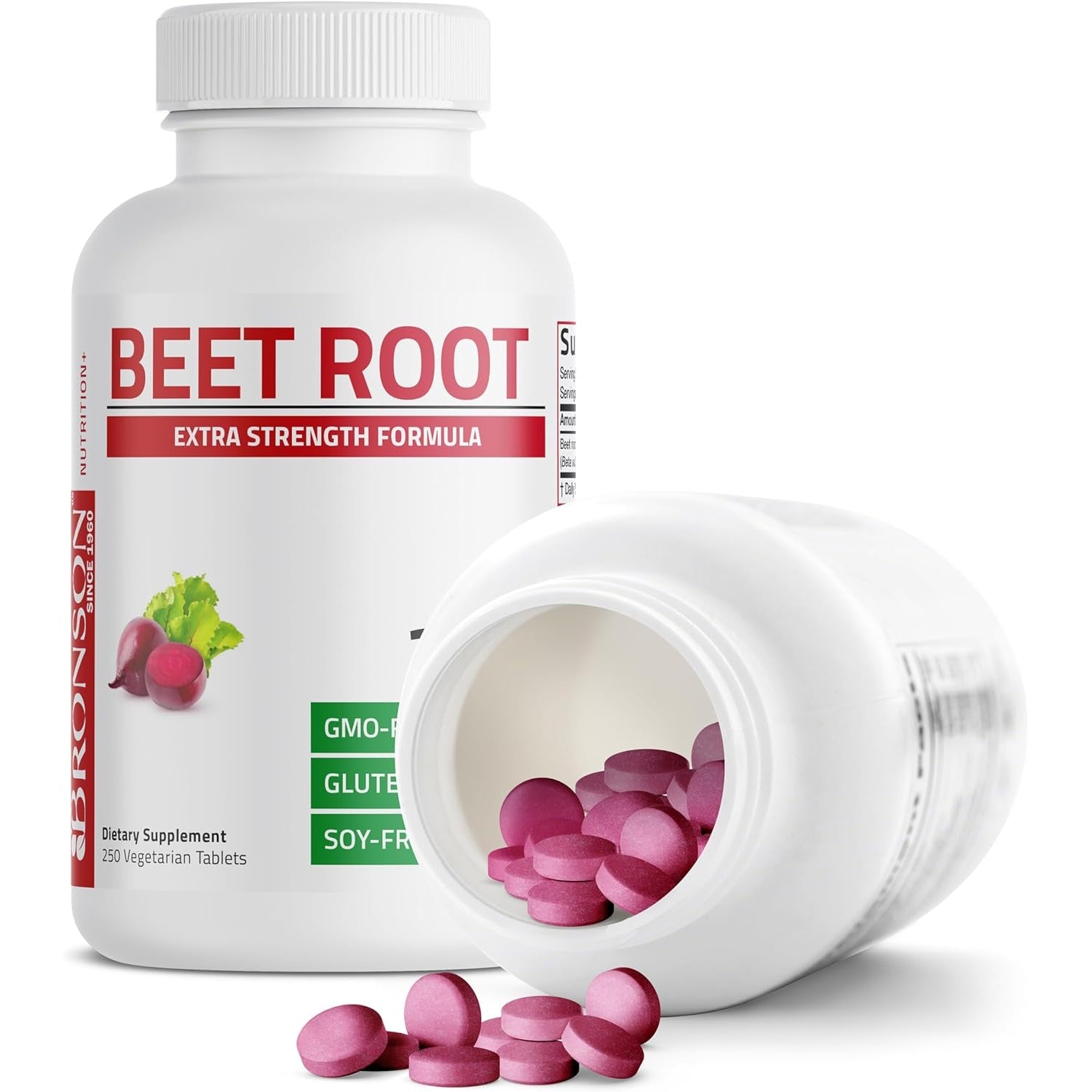 Bronson Beet Root Extra Strength, Non-Gmo, 250 Vegetarian Tablets