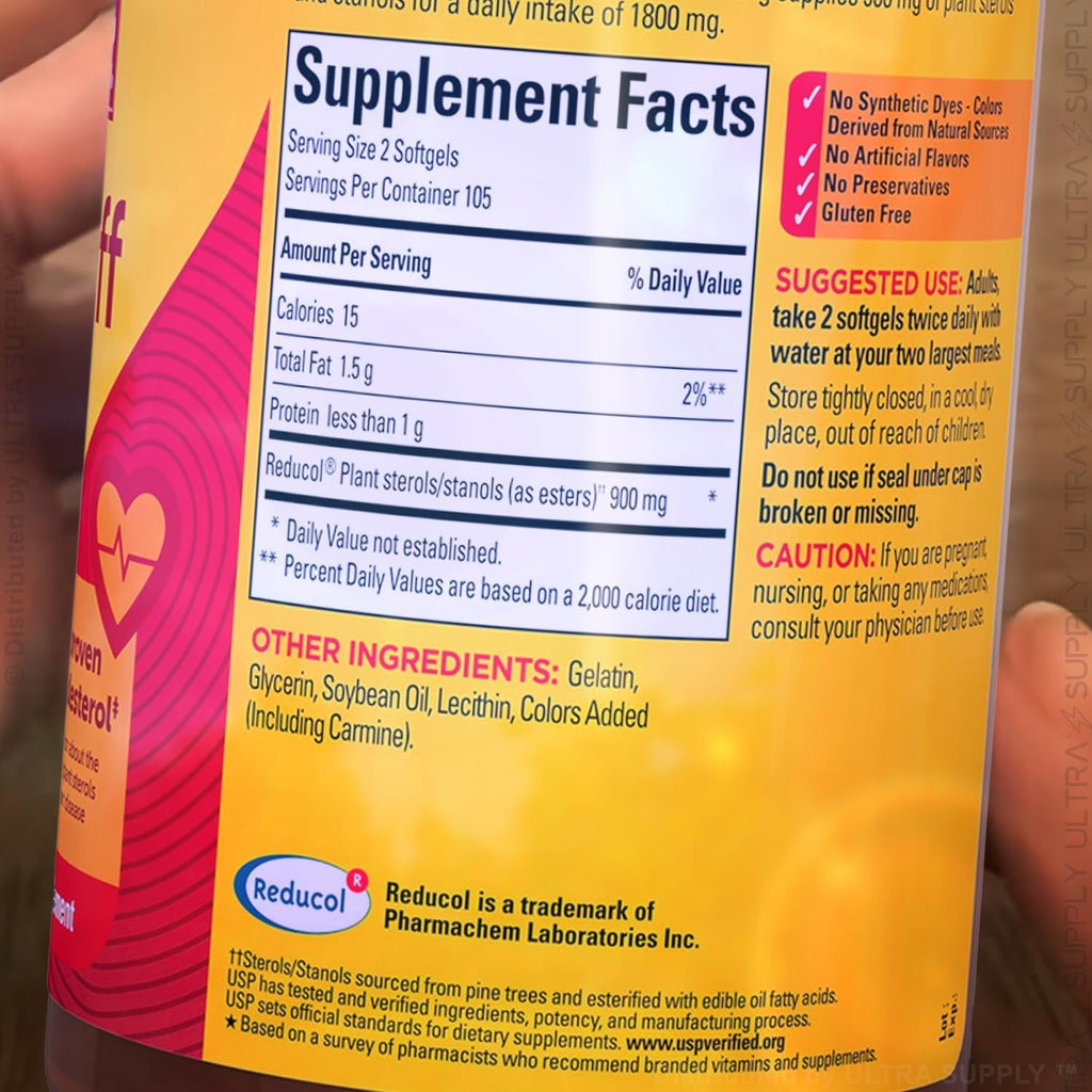 Cholest-Off plus 210 Softgels 900 Mg Plant Sterols | Take 2 Softgels Twice Daily - Gluten Free