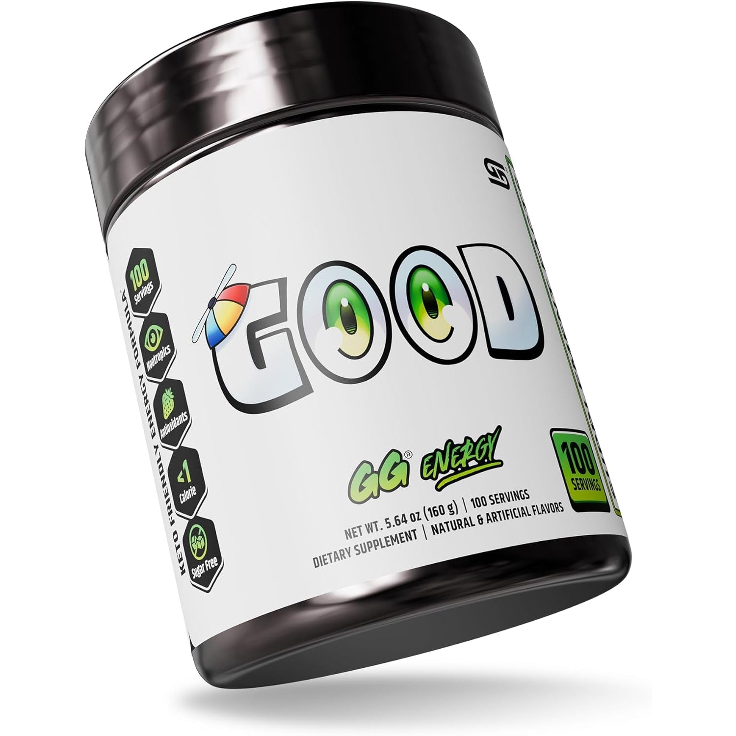 Gamer Supps GG Energy - Good by Smii7Y (100 Servings) - Keto Friendly Gaming Energy and Nootropic Blend, Sugar Free + Caffeine + Vitamins + Immune Support, Powder Drink