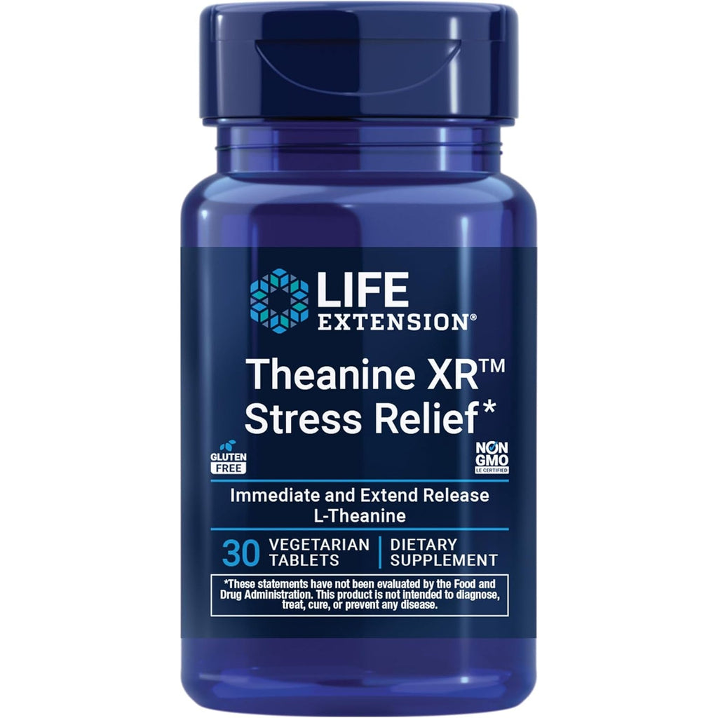 Life Extension Theanine XR™ Stress Relief – L-Theanine – Promotes a Calm Response to Daytime Stress – Non-Gmo, Gluten-Free, Vegetarian – 30 Tablets