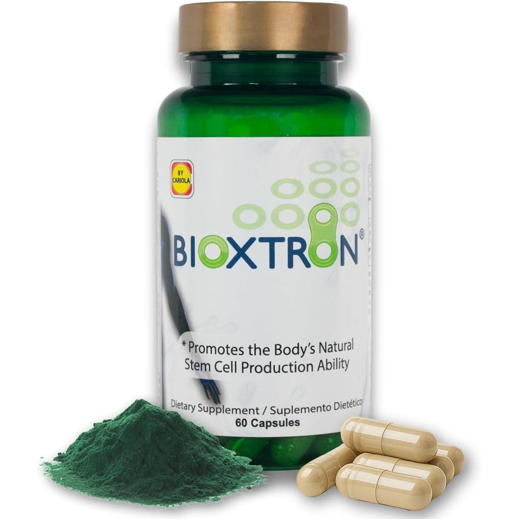 Bioxtron Natural Stem Cell Supplement Capsules - Cellular & Antioxidant Support Formula with Blue Green Algae, Spirulina, Immune & Energy Support - 60 Capsules