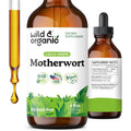 Wild & Organic Motherwort Tincture - Good Mood, Calmness, Overall Support - Supplements for Women with Motherwort Herb - Vegan, Sugar & Alcohol-Free Extract Drops - 4 Fl Oz