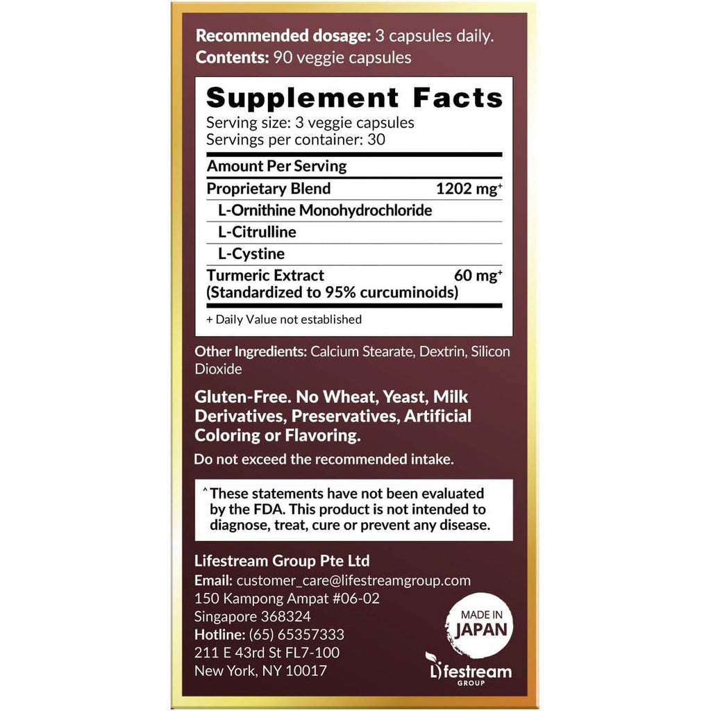 AFC Japan Ultimate Liver Care Cleanse Detox Supplement Formula – Supports Healthy Liver Function with Amino Acid L-Ornithine, L-Citrulline, L-Cystine, and Turmeric Extract, 90 Veggie Capsules