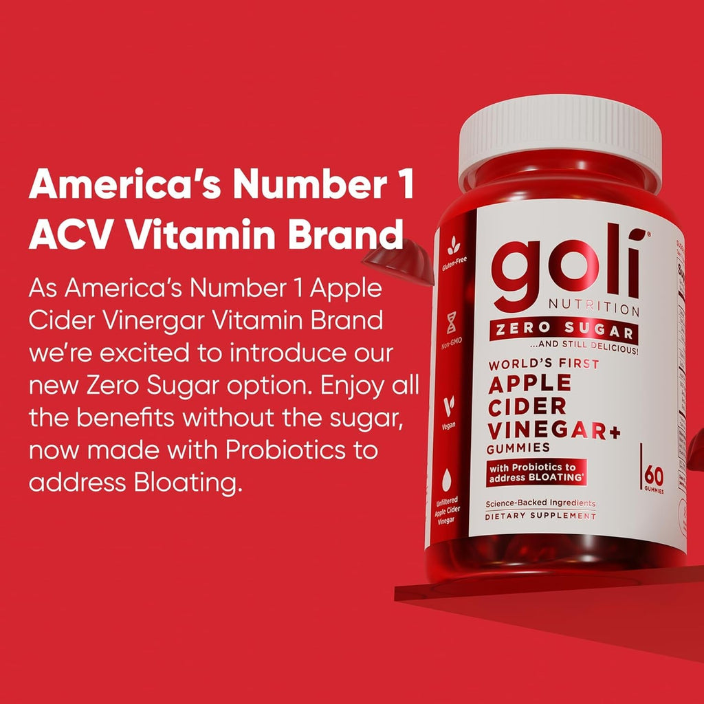 Goli Zero Sugar Trio - World'S First 3-In-1 Pre, Post, Probiotic, Apple Cider Vinegar with Vitamin B12 and Probiotics, Ashwagandha & L-Theanine, Vitamin D Gummies, 90 Count (3-Bottle Set)
