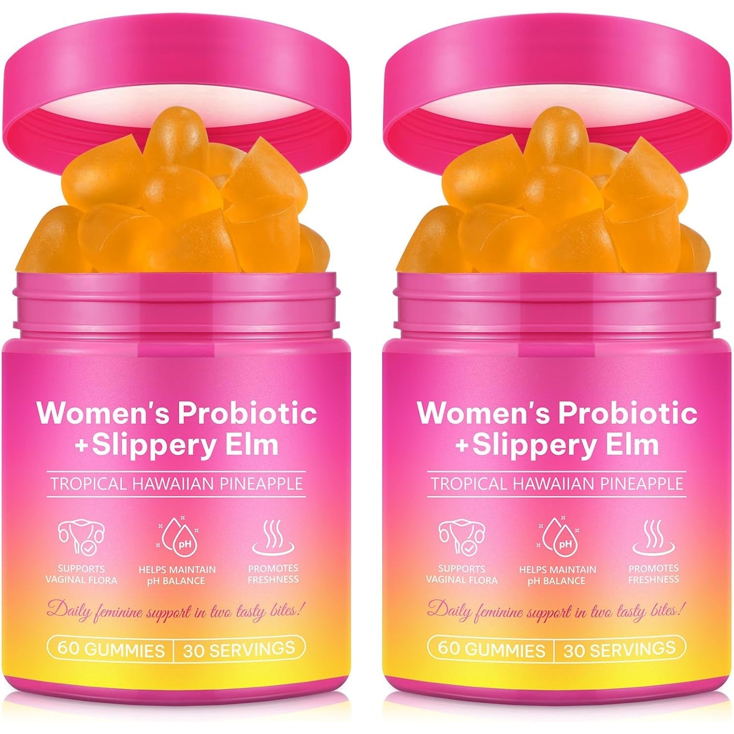 2 Pack Women'S Probiotic Gummies for Vaginal Health - Ph Balance & Immune Support Supplement, Pineapple Flavor, 120 Count | Feminine Care Vitamins for Women