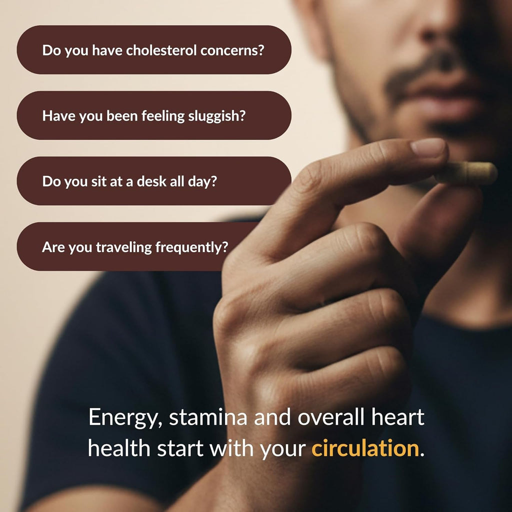 Pure Blood - Advanced Circulatory Support, Clinically Dosed Ingredients, Cholesterol & Lipid Balance, Clean + Transparent Formula, 120 Capsules