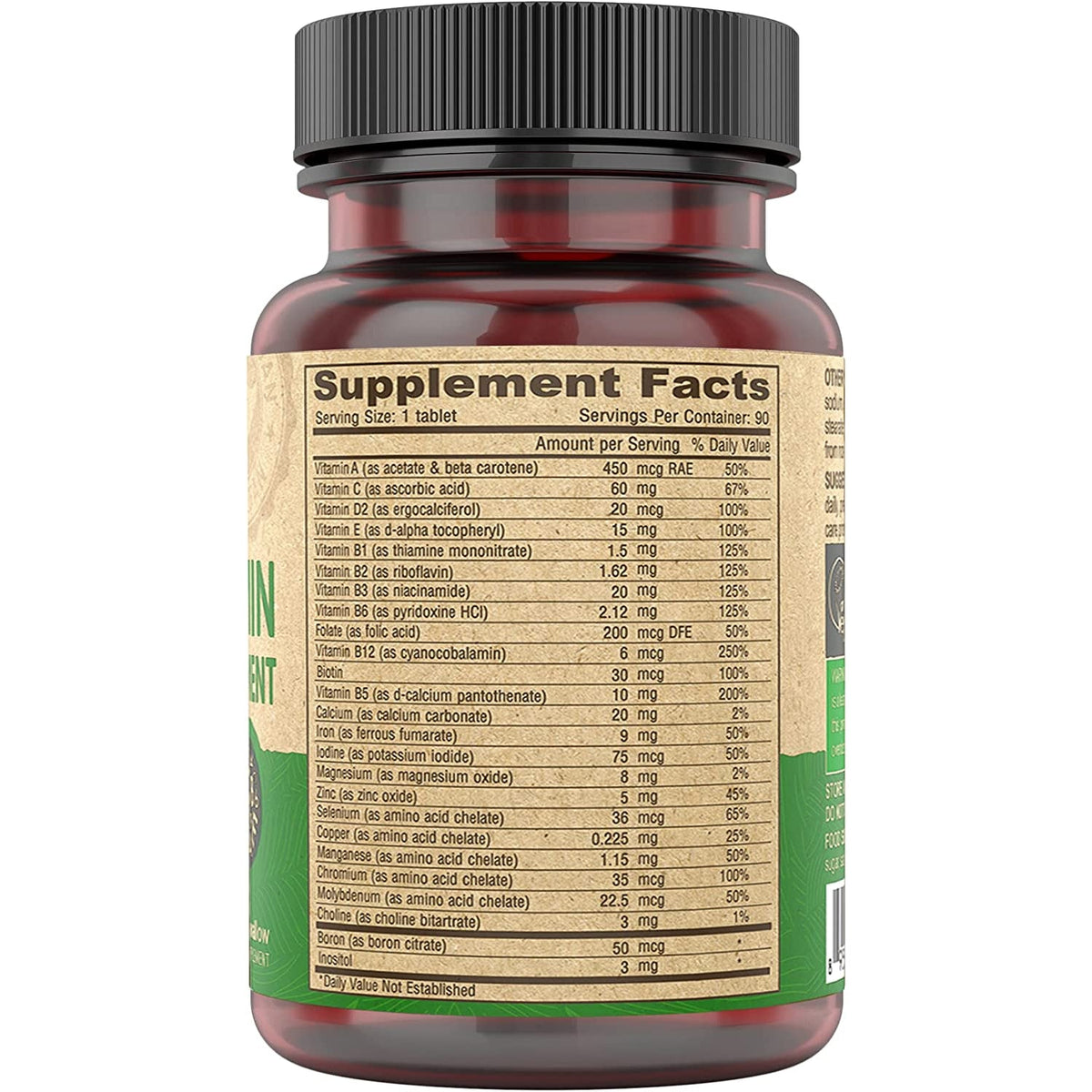 DEVA Vegan Multivitamin for Women & Men with Iron, Vitamin C, E, B Complex Vitamins, Zinc, 90 Tiny Tablets