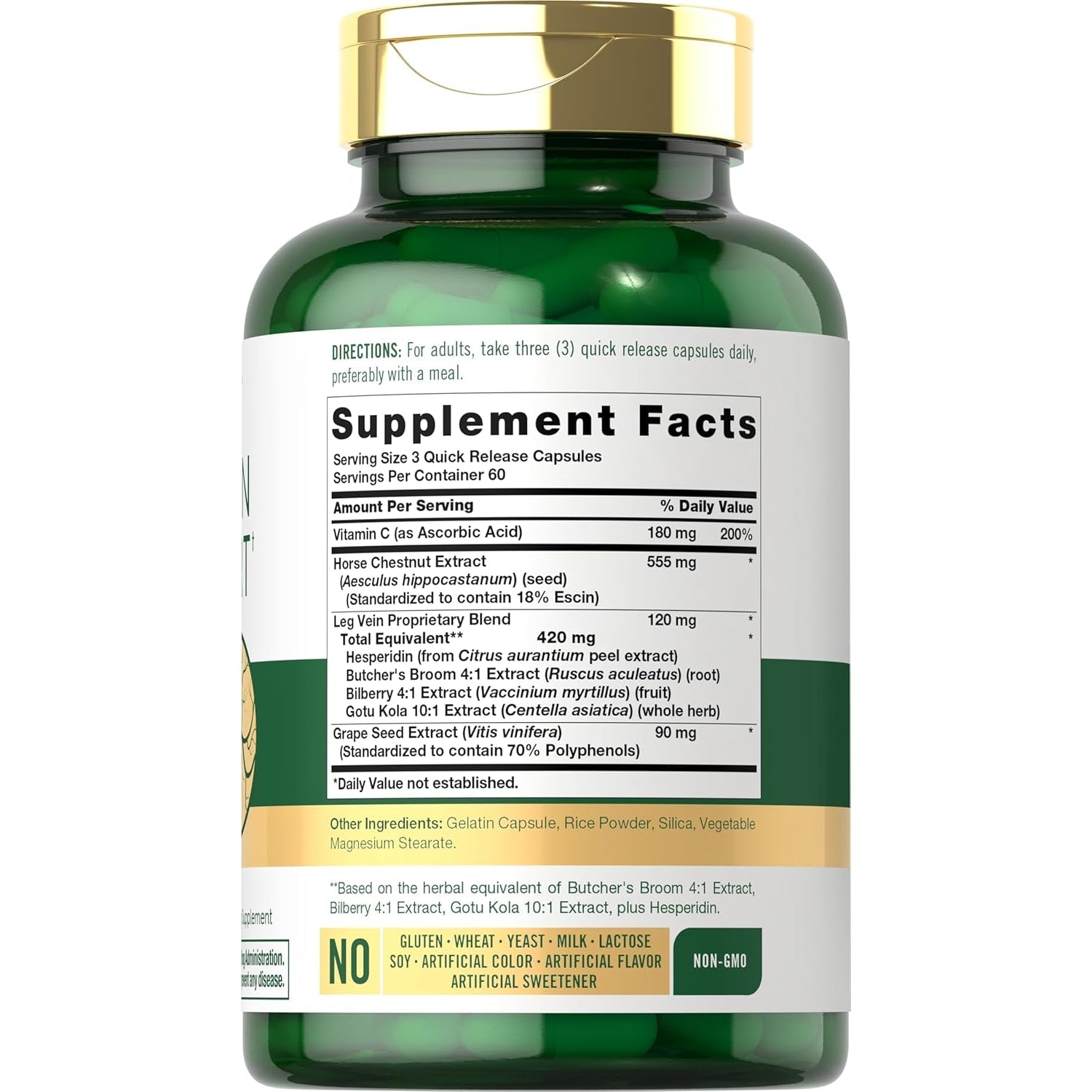 Carlyle Leg Vein Supplement | 180 Capsules | Supports Healthy Vein Function | Non-Gmo, Gluten Free