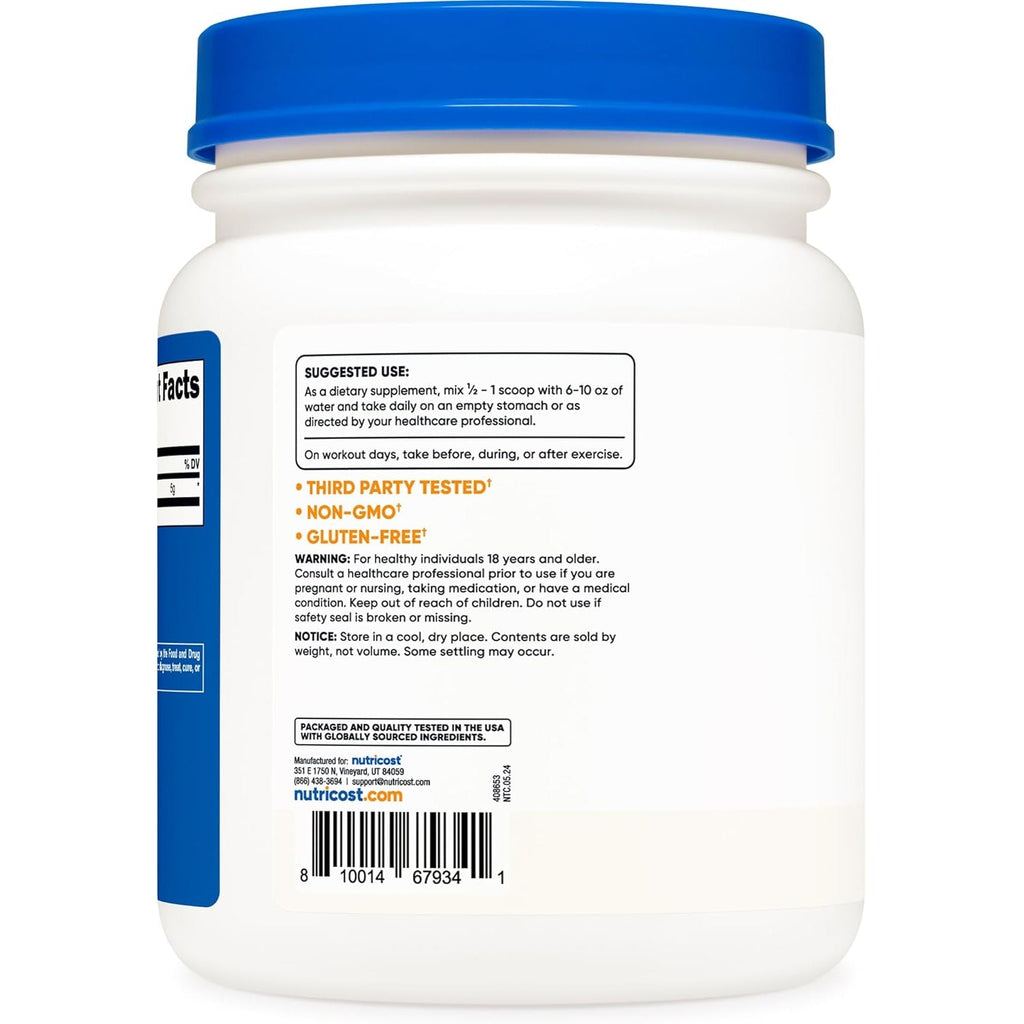 Nutricost Pure L-Leucine Powder 500 Grams