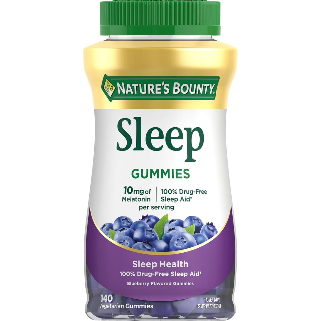 Nature’S Bounty 10 Mg Melatonin Gummy, 100% Drug Free Sleep Supplement, 10 Mg, Blueberry, 140 Ct