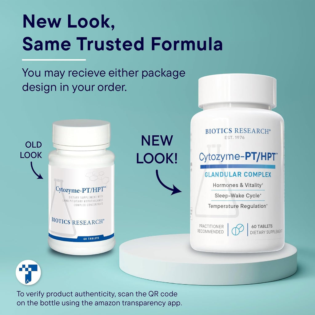 Biotics Research Cytozyme PT HPT Lamb Pituitary/Hypothalamus Complex, Supports Function of the Pituitary Gland and Hypothalamus, Adrenal Health, Brain Boost 60 Tablets