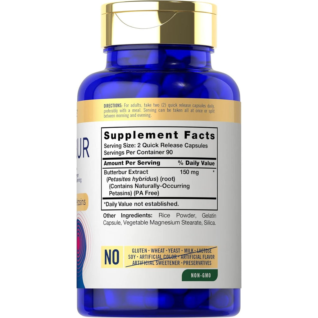 Carlyle Butterbur Supplement 150 Mg | 180 Capsules | PA Free Root Extract | Petasites Hybridus | Non-Gmo and Gluten Free