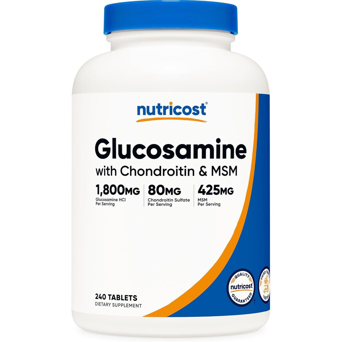 Nutricost Glucosamine 1800Mg with Chondroitin & MSM, 240 Tablets, 120 Servings - Non-Gmo, Gluten Free