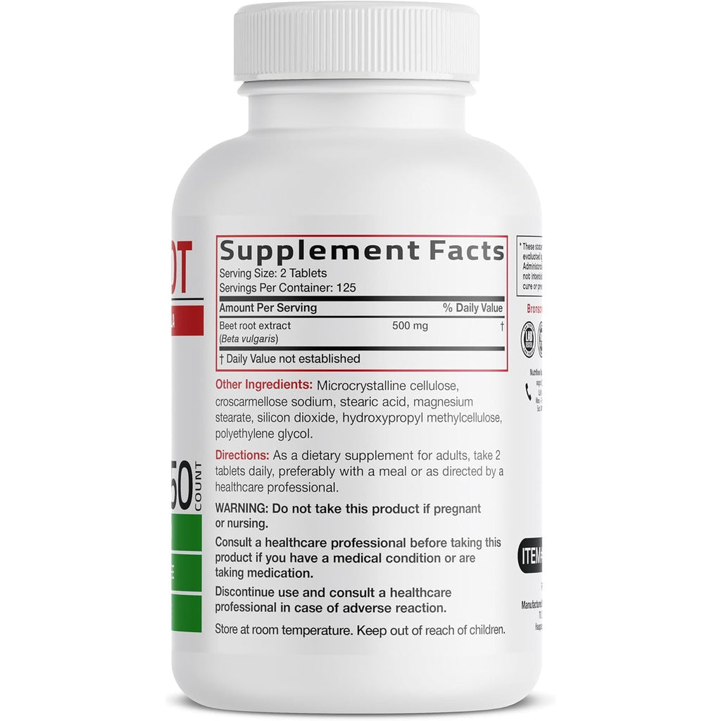 Bronson Beet Root Extra Strength, Non-Gmo, 250 Vegetarian Tablets
