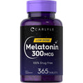 Carlyle Melatonin 300 Mcg | 365 Tablets | Low Dose | Vegetarian, Non-Gmo, Gluten Free